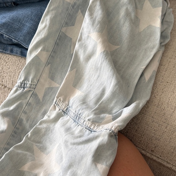 Vintage Havana Soft light  Blue  Pants with White Stars - Picture 7 of 7